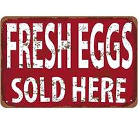 Bioprocess Metalfresh Eggs Sold Here Wall Art Decor Metal Sign Poster 8X12 Inches