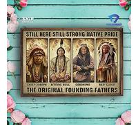 Bioprocess Native American Native Blood Sitting Ls Bull Fan Still Here Still Strong Native Sign Decor Metal Sign Tin Sign Decor Poster Wall Art Poster 8X12 Inches