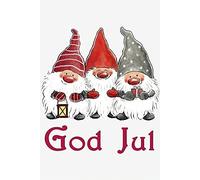 Bioprocess Norwegian Gnomes God Jul Decor Poster Wall Art Tin Sign Decor Metal Sign Poster 8X12 Inches