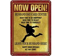 Bioprocess Now Open Husband Day Care Center Wall Decor Wall Decor Kitchen Decor Wall Decor Poster Metal Sign 8X12 Inches