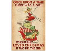 Bioprocess Once Upon A Time There Was A Girl Who Really Loved Christmas It Was Me The End For Home Garden Poster Plaque Decor Gallery Wall Tin Sign 8x12 inch