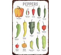 Bioprocess Pepper Knowledge Peppers & Scoville Heat Units Posters Plaque Science Guide Room Club Kitchen Wall Decores Wall Decor Poster Metal Sign 8X12 Inches