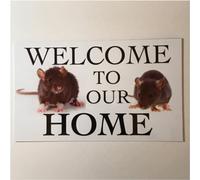 Bioprocess Rat Rats Welcome To Our Home Sign Pet Metal Tin Sign 8X12 inch