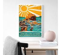 Bioprocess Swimming Poster Some Girls Was Born With Swimming In Their Soul Poster Swimming Lover Gift Swimming Poster Girl Swimming Wall Decor Poster Metal Sign 8X12 Inches