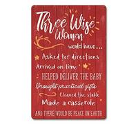 Bioprocess Three Wise Women Vintage Look Tin Sign Bar Cafe Vintage Metal Sign Poster 8X12 Inches