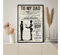 Bioprocess To My Dad Poster My Dad My Hero Poster From Son Father'S Day Poster Birthday Gift Idea For Dad Father And Son Gift Wall Decor Poster Metal Sign 8X12 Inches