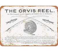 Bioprocess Vintage Look 1876 Orvis Fishing Reels Metal Tin Sign 8x12 inches