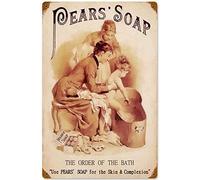 Bioprocess Vintage Pears Soap Label Metal Sign Decorative Signs 12x8 inch / 30x20 cm
