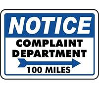 Bioprocess Vintage Style Metal Sign Complaint Department Sign Store Sign Aluminum Sign For Garage Indoor & Outdoor Use Metal Tin Sign 8x12 inches