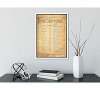 Bioprocess Witches Runes Poster Wicca Magic Runes Poster Witchcraft Knowledge Poster Wall Decor Poster Witches Rune Poster Poster Metal Tin Sign 8X12 inch