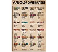 Bioprocess Yarn Color Combinations Yarn Knowledge Posters Crocheter Guide Posters Knitting Room Club Home Wall Decor Poster Metal Sign 8X12 Inches