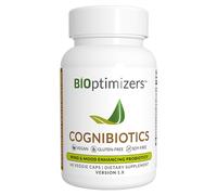 BiOptimizers Cognibiotics Probiotic Brain Supplement | Helps Support Mood, Better Focus, Memory, Mental Clarity | 60 Capsules