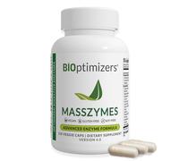 BiOptimizers MassZymes | Digestive Enzyme Supplement for Better Absorption | Relief from Bloating, Constipation, and Gas for Men & Women | Contains Lipase, Amylase & Bromelain | 120 Capsules