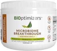 BiOptimizers Microbiome Breakthrough Repair Powder | Contains Probiotics for Men & Women | Gas & Bloating Relief, GI Revive & Improves Gut Health | Vanilla | Vegetarian | 30 Servings | 150g