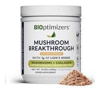 BiOptimizers Salted Caramel Mushroom Breakthrough | Nootropic Supplement Blended Powder of Mushroom, Collagen & Superfoods: Lion’s Mane, Chaga, Reishi | 15 Servings