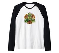 BioPunk Toxic Vintage Brick Radioactive Hazard Clock Gears Raglan Baseball Tee