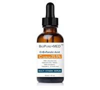 BioPureMED 25% Vitamin CE+Ferulic Acid Serum for Face: Brightening Anti Wrinkle Serum with Tripeptide-5, Retinol, Hyaluronic Acid: Best Korean Organic Vitamin C Serum/Face Moisturizer for Face