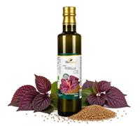 Biopurus Certified Organic Perilla Seed Oil 250ml - Cold Pressed, Unrefined, Food Grade, Vegan, Perilla Ocymoides Oil, High Omega 3 Source, Non-GMO Cooking & Salad Oil