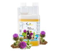 Biopurus Pure Natural Milk Thistle Oil for Dogs & Cats BARF 1000ml - Cold Pressed Pet Food Topper | Unrefined Silybum Marianum Oil for Raw Feeding, Homemade Meals & Daily Pet Diets