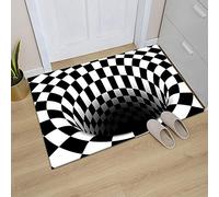 Bioputty Abstract Geometric Optical Doormats 3D Vortex Illusion Bathroom Rugs Soft Bath Rugs Non Slip, Washable Cover Floor Rug Absorbent Carpets Floor Mat Home Decor for Kitchen Bedroom(18x30)