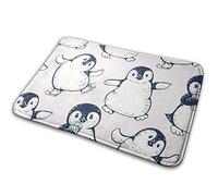 Bioputty Bathroom Rugs Cute Penguins Christmas Non Slip Bath Mat Washable Indoor Door Mat Kitchen Rugs Runner Carpet for Bathroom Home Office Living Room 45cm x 76cm