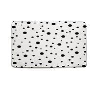 Bioputty Black White Bath Mat Vintage Abstract Polka Dot Cute Monochrome Bathroom Shower Mat Kitchen Rug Microfiber Memory Foam,18x30 Inch
