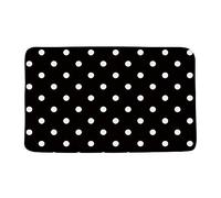 Bioputty Black White Cartoon Polka Dot Bathroom Rugs Bath Mat Non Slip Bathroom Decor Mats Absorbent Front Door Mat with Rubber Backing Kitchen Floor Carpet 18x30 Inch