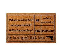 Bioputty Doormat for Home Entrance Did You Call Text First were You Invited Floor Mats for House Front Indoor Inside Outdoor Outside Entryway Rug 76 x45 CM Welcome Mat