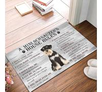 Bioputty Entrance Door Mat,Mini Schnauzer Decor Doormat,Schnauzer Dog House Rule Welcome Doormat Non-Slip Bathroom Rugs Carpet for Home/Kitchen/Indoor/Outdoor 18" x 30"