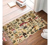 Bioputty Entryway Doormats Retro Mushrooms Welcome Mat Non Slip Front Door Mat Dirt-Trapping Entry Rugs Novelty Room Decor for Bathroom Kitchen Indoor 24x16 Inch