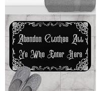 Bioputty Funny Rug for Front Door Abandon Clothes All Ye Who Enter Here Cute Bath Mat Witch Decor Front Door Mat Bath Rug Gothic Decor Witchy Decor Satanic Decor Goth Decor Rugs Indoor 76 x45 CM