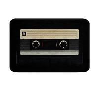 Bioputty Music Record Player Bathroom Rugs Black Cassette Tape Bath Mat 80s 70s Party Doormats Floor Mats Classic Music Theme Non Slip Bath Rug,Old Fashion Floor Rug Carpets 18 x 30 Inch