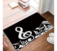 Bioputty Piano Keys Musical Notes Door Mats White Music Notes Black Blackboard Art Floor Mat Indoor Outdoor Entrance Bathroom Doormat Non Slip Washable Welcome Mats Home Decor 16x24 Inch