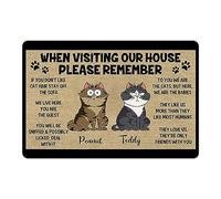 Bioputty Remember When Visiting Cats House Welcome Mat Door Mat for Home Kitchen Entrance, Cat Door Mat, Cat Rug,Funny Bathroom Rugs Floor Mats for Indoor Outdoor Entryway Rug 30x18 Inch