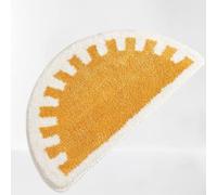 Bioputty Retro Doormat Sunshine Bathroom Rugs Half Circle Bath Mat Cute Bath Rug Small Carpet Home Decor Non-Slip Semi Round Shower Rug Washable Indoor Floor Door Mat 40cm x 60cm