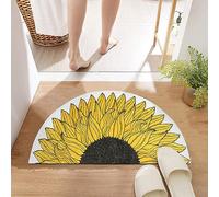 Bioputty Sunflower Bath mat Sunflower Half Circle Area Rug Half Round Doormat Cute Bathroom Decor Rug Welcome Mat Non-slip Cute Rug for Shower,Entryway,Front Door,Sunflower Rug