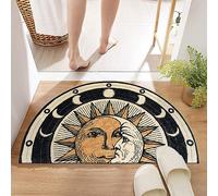 Bioputty Tarot Sun Moon bath mat Goth Half Circle Area Rug Half Round Doormat Witchy Decor Aesthetic Rug Welcome Mat Non-slip Goth Bath Rug for Shower,Entryway,Front Door,Halloween Rug