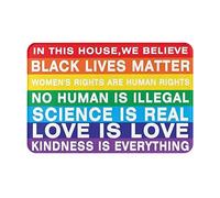 Bioputty Welcome Doormat for Front Porch Decor We Believe Love is Love Black Lives Matter Door Mat Indoor Outdoor Entrance Floor Mat Kitchen Bathroom Decor Mats Non-Slip Area Rugs Carpet for Entryway