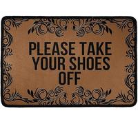 Bioputty Welcome Mat Please Take Your Shoes Off Printing,Doormat Non Slip Outdoor Funny Door Mat Non Slip for Indoor Entryway Areas Home Door Mat Rugs 16x24in