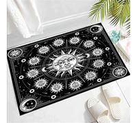 Bioputty Welcome Mat Sun Moon Zodiac Black and White Constellation Doormats Non Slip Outdoor Front Door Mat Bath Rug Non Slip for Indoor Entryway Areas Home Doormat Rugs 18x30 Inch