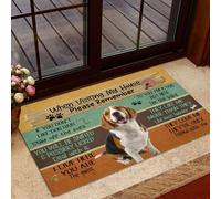Bioputty Welcome Mat When Visiting My House Please Remember Beagle Dog's House Rules Funny Entrance Mat Floor Rug Indoor Front Door Mats Home Decor Washable Non Slip Kitchen Mats 18 x30 Inch