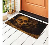Bioputty Welcome Mats 18 x 30 inch for Front Door Outdoor Gothic Punk Skull Head Doormat Non-Slip Rubber Mat for Home Indoor Farmhouse Funny Kitchen Rugs Balcony Patio