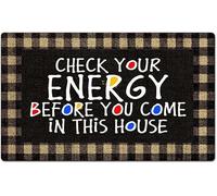 Bioputty Welcome Mats Check Your Energy Before You Come in This House Door Mat Non-Slip Resist Dirt Area Rugs Entrance Front Floor Porch Indoor/Outdoor Door Mats for Home/Kitchen/Bathroom Decor