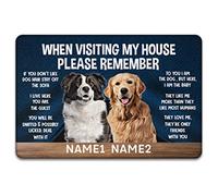 Bioputty When Visiting My House Please Remember Dog Door Mat Welcome Mats for Front Door Entrance Outdoor Rug Non-Slip Absorbent Area Rugs Resist Dirt Carpet for Indoor Room Decor 16x24 Inch