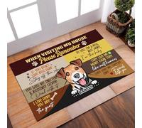 Bioputty When Visiting My House Please Remember Jack Russell Terrier Welcome Doormat Back Rubber Door Mat Dog Lovers Housewarming Gifts for Porch Home Decor Outdoor Entrance Floor Carpet