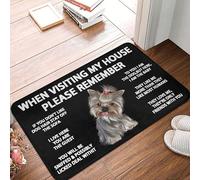 Bioputty When Visiting My House Please Remember Yorkshire Terrier Indoor Doormat Durable Welcome Front Door Mats Entryway Rugs Non-Slip Absorbent Area Rugs Resist Dirt Carpet for Room Decor 30" x 18"