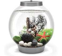 biOrb CLASSIC 15 Aquarium (Silver, 15 Litres), Perfect Beginner Fish Tank With Integrated LED Lights, Quick & Easy To Set Up, 360-Degree View Aquarium With 5-Step Filtration System, Acrylic Fish Tank