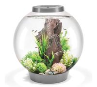 biOrb Classic 60 Acrylic 16-Gallon Aquarium with White LED Lights Modern Tank for Tabletop Display, Silver