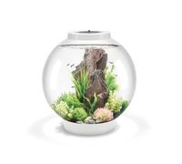 biOrb Classic 60 Acrylic Aquarium White, MCR Multi-Colour Remote LED Lighting, Classic Fishbowl Fish Tank with 5-Step Filtration System, Easy Setup, With Air Pump, Filter Cartridge, Ceramic Media