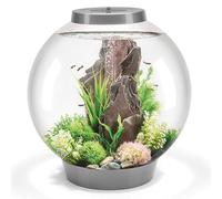 biOrb 72012 CLASSIC 60 LED silver - decorative aquarium complete set with filter system, LED lighting and ceramic gravel made of durable acrylic glass